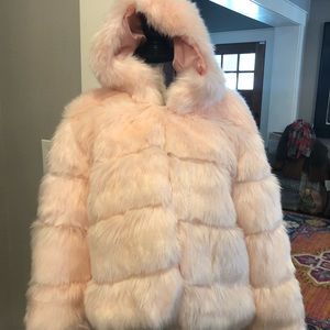 Beautiful Fake Fur Cotton Candy Pink Shortie Coat